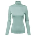 thumbnail image 1 of MixMatchy Women's Long Sleeve Turtleneck Lightweight Pullover Slim Fit Top, 1 of 4