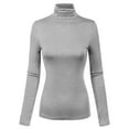 thumbnail image 1 of MixMatchy Women's Long Sleeve Turtleneck Lightweight Pullover Slim Fit Top, 1 of 4