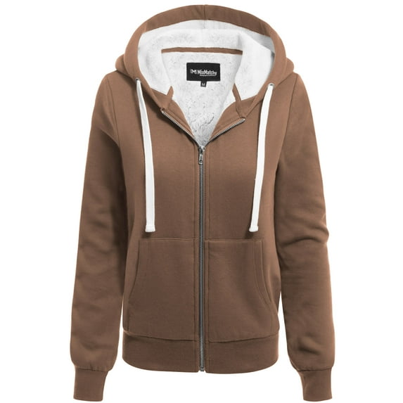 MixMatchy Women's Long Sleeve Zip Up Cozy Hoodie Jacket