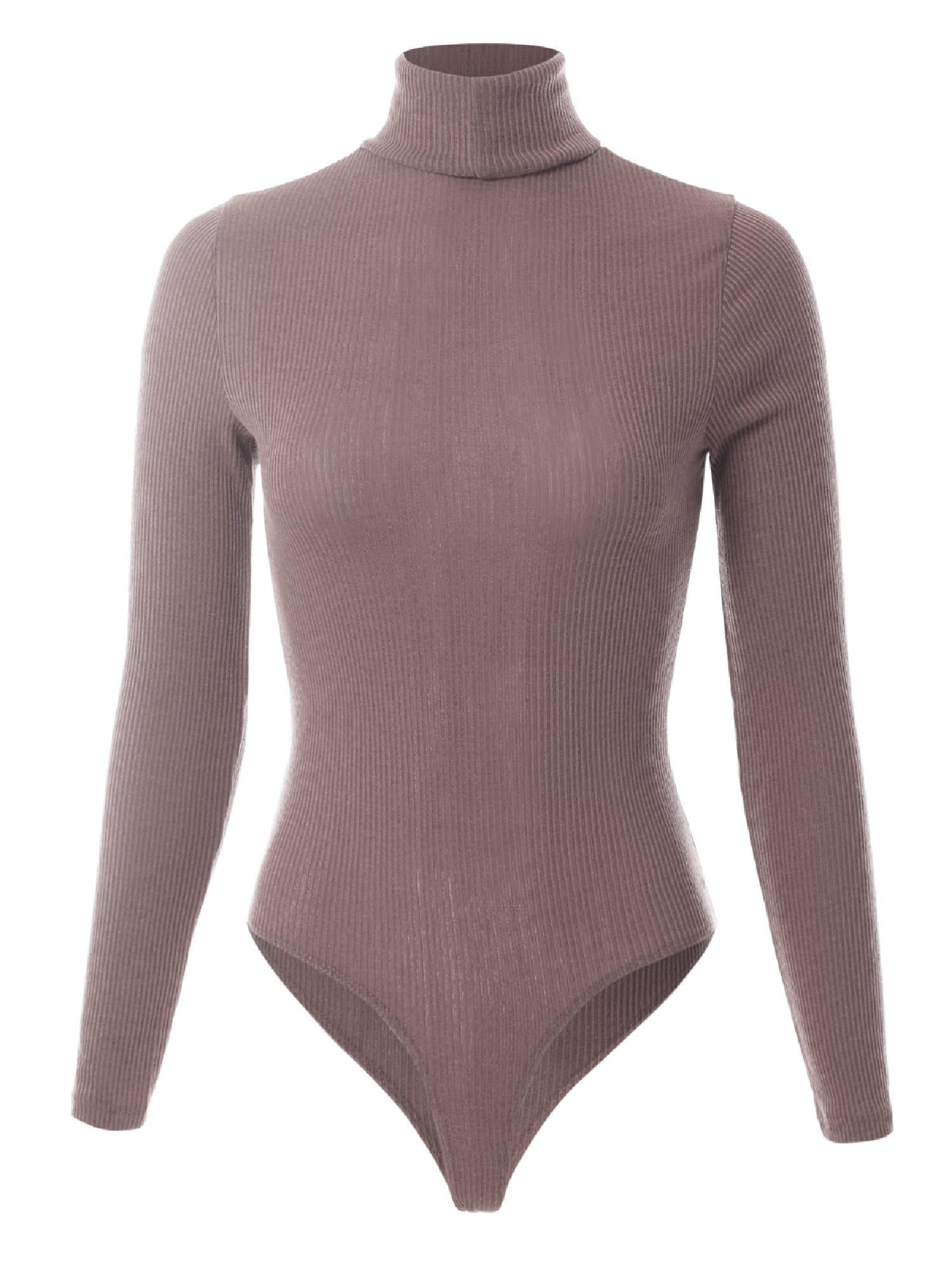 MixMatchy Women's Long Sleeves Ribbed Sweater Turtleneck
