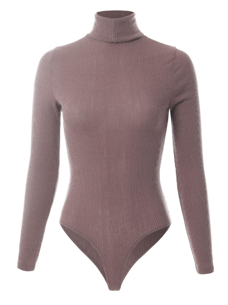 MixMatchy Women's Long Sleeves Ribbed Sweater Turtleneck