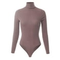 thumbnail image 1 of MixMatchy Women's Long Sleeves Ribbed Sweater Turtleneck Bodysuit Leotard, 1 of 7