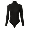 thumbnail image 1 of MixMatchy Women's Long Sleeves Ribbed Sweater Turtleneck Bodysuit Leotard, 1 of 7