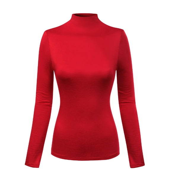 MixMatchy Women's Mock Neck Long Sleeve Turtleneck Slim Fit Sweater Top
