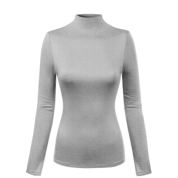 MixMatchy Women's Mock Neck Long Sleeve Turtleneck Slim Fit Sweater Top