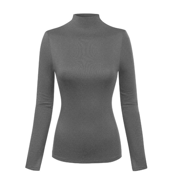 MixMatchy Women's Mock Neck Long Sleeve Turtleneck Slim Fit Sweater Top