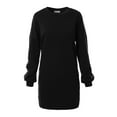 thumbnail image 1 of MixMatchy Women's Oversized Round Neck Tunic Sweatshirt with Side Pocket, 1 of 5
