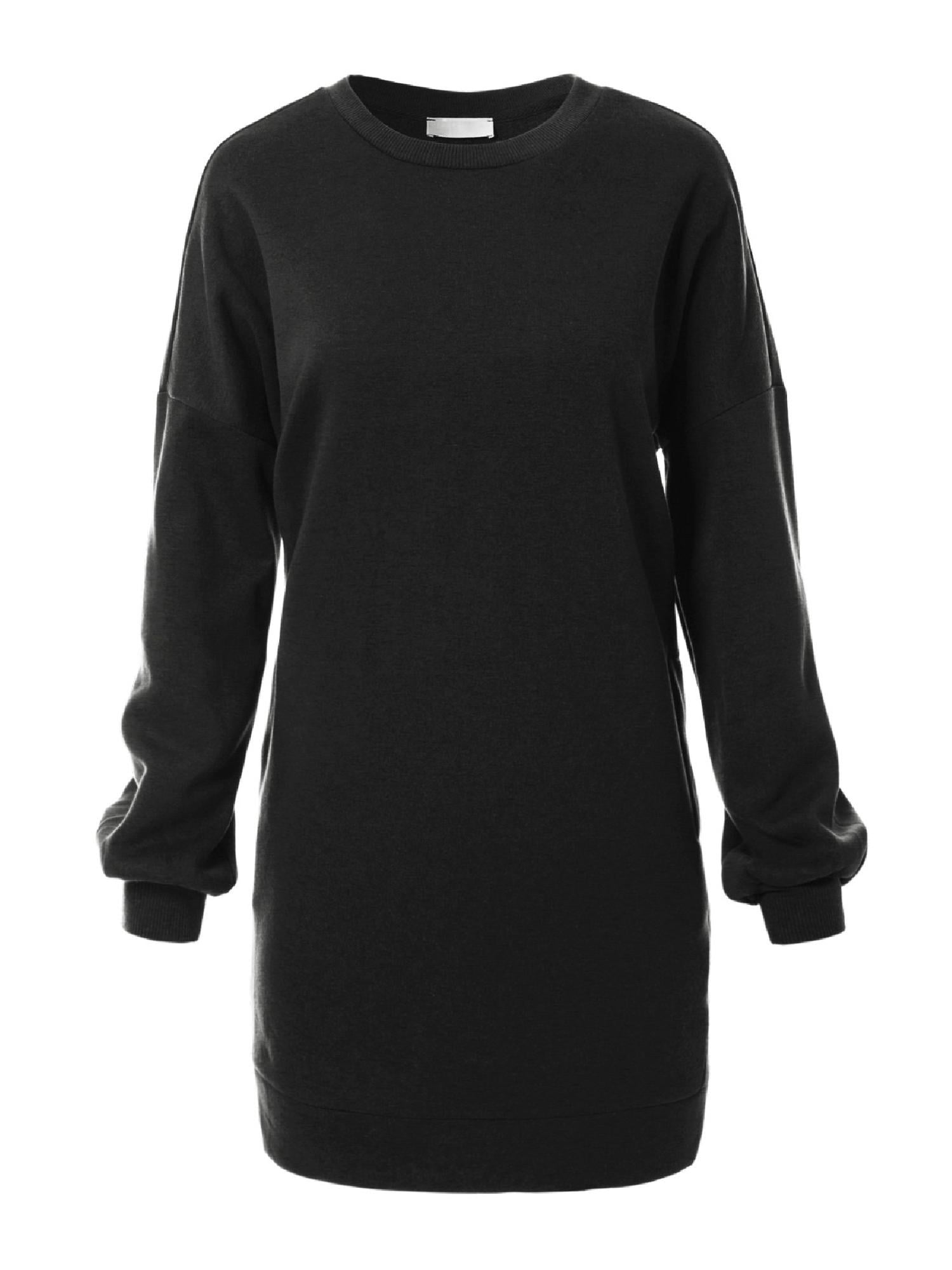 MixMatchy Women's Oversized Round Neck Tunic Sweatshirt with Side