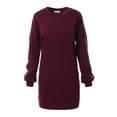 thumbnail image 1 of MixMatchy Women's Oversized Round Neck Tunic Sweatshirt with Side Pocket, 1 of 5