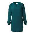 thumbnail image 1 of MixMatchy Women's Oversized V-Neck Tunic Sweatshirt with Side Pockets, 1 of 5