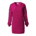 thumbnail image 1 of MixMatchy Women's Oversized V-Neck Tunic Sweatshirt with Side Pockets, 1 of 5