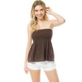 thumbnail image 1 of MixMatchy Women's Plaid Strapless Modal Smocked Tube Top, 1 of 6