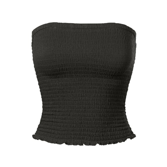 MixMatchy Women's Sexy Strapless Smocked Summer Tube Top