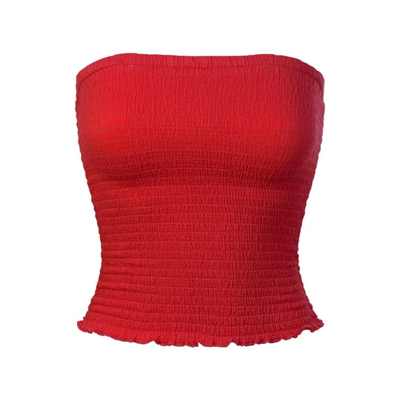 MixMatchy Women's Sexy Strapless Smocked Summer Tube Top