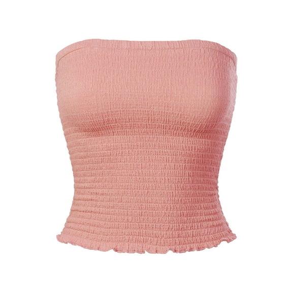 MixMatchy Women's Sexy Strapless Smocked Summer Tube Top