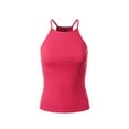 thumbnail image 1 of MixMatchy Women's Simple Casual Basic Active High Neck Ribbed Tank Top, 1 of 4