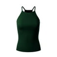 thumbnail image 1 of MixMatchy Women's Simple Casual Basic Active High Neck Ribbed Tank Top, 1 of 4
