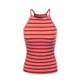 thumbnail image 1 of MixMatchy Women's Simple Casual Basic Active High Neck Ribbed Tank Top, 1 of 4