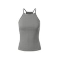 thumbnail image 1 of MixMatchy Women's Simple Casual Basic Active High Neck Ribbed Tank Top, 1 of 4