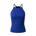 thumbnail image 1 of MixMatchy Women's Simple Casual Basic Active High Neck Ribbed Tank Top, 1 of 4