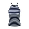 thumbnail image 1 of MixMatchy Women's Simple Casual Basic Active High Neck Ribbed Tank Top, 1 of 4