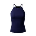 thumbnail image 1 of MixMatchy Women's Simple Casual Basic Active High Neck Ribbed Tank Top, 1 of 3