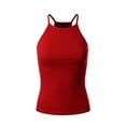thumbnail image 1 of MixMatchy Women's Simple Casual Basic Active High Neck Ribbed Tank Top, 1 of 4