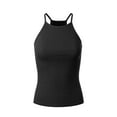 thumbnail image 1 of MixMatchy Women's Simple Casual Basic Active High Neck Ribbed Tank Top, 1 of 4