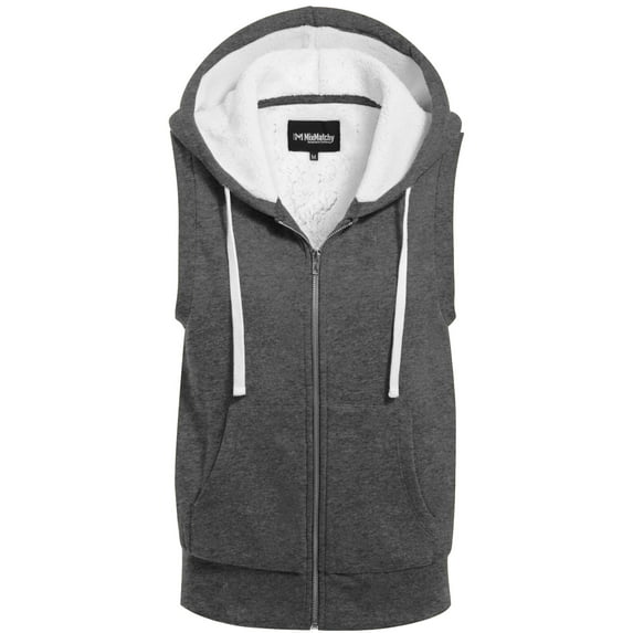 MixMatchy Women's Sleeveless Sherpa Lining Zip Up Cozy Vest