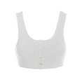 thumbnail image 1 of MixMatchy Women's Snap Button Detailed Ribbed Pattern Tank Top, 1 of 5