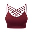 thumbnail image 1 of MixMatchy Women's Soft Seamless Triple Criss-Cross Front Bralette Sport Bra with Removable Pads, 1 of 4