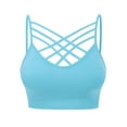 thumbnail image 1 of MixMatchy Women's Soft Seamless Triple Criss-Cross Front Bralette Sport Bra with Removable Pads, 1 of 4