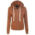 thumbnail image 1 of MixMatchy Women's Solid Basic Long Sleeve Zip Up Fleece Jacket, 1 of 5