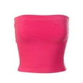 thumbnail image 1 of MixMatchy Women's Solid Casual Summer Side Shirring Scrunched Double Layered Tube Top, 1 of 1