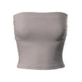 thumbnail image 1 of MixMatchy Women's Solid Casual Summer Side Shirring Scrunched Double Layered Tube Top, 1 of 1