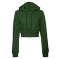 thumbnail image 1 of MixMatchy Women's Solid Fleece Long Sleeve Zip Up Crop Detail Hoodie Jacket, 1 of 1
