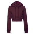 thumbnail image 1 of MixMatchy Women's Solid Fleece Long Sleeve Zip Up Crop Detail Hoodie Jacket, 1 of 1