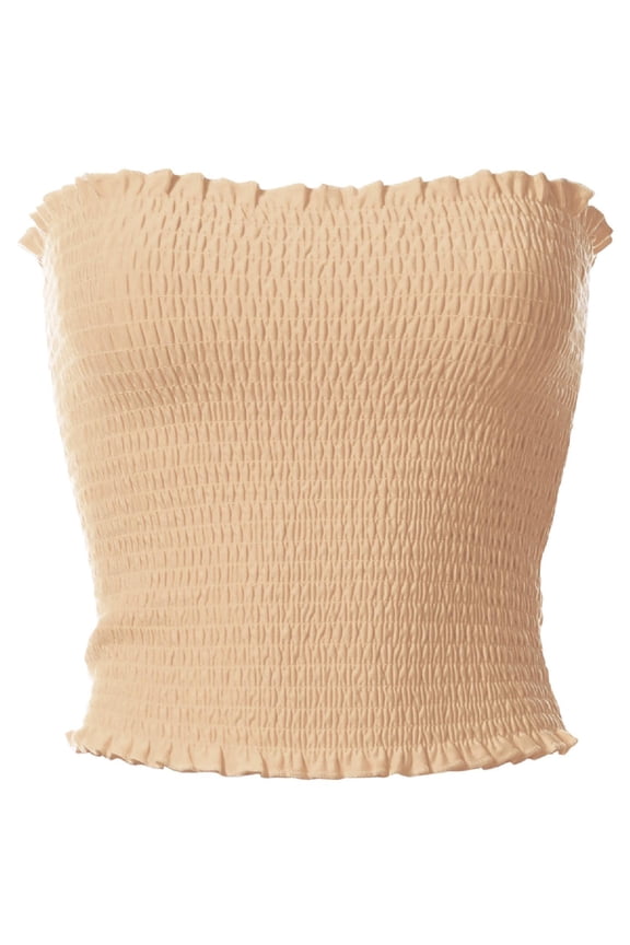 Women's Solid Smocked Tube Top