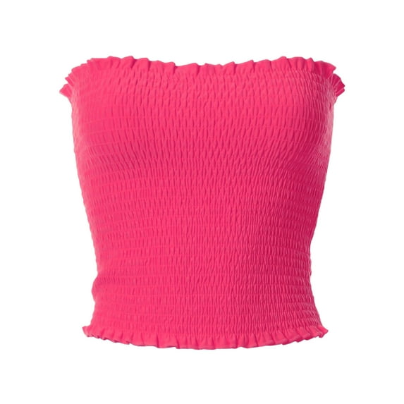 MixMatchy Women's Solid Smocked Tube Top