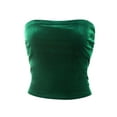 thumbnail image 1 of MixMatchy Women's Solid Synthetic Velvet Ruched Side Stretchy Tube Top, 1 of 4