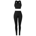 thumbnail image 1 of MixMatchy Women's Two Piece Gym Yoga Racerback Sports Bra With Slim Fit Legging Active Set, 1 of 4