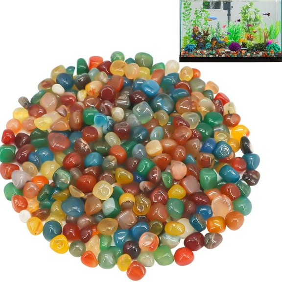 Mixed Agate Stone Tumbled Stones,Tutuviw 0.6 Pounds Natural Assorted Tumbled Polished Stones Bulk,Gravel Rocks Healing Crystal Set,Succulents Bedding,Landscape Bottom Decoration(Mix Colored)