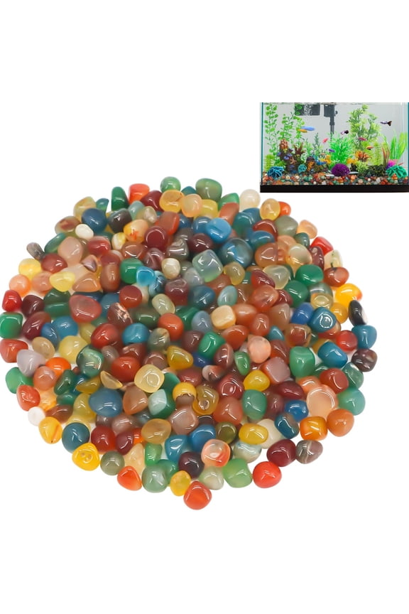 Mixed Agate Stone Tumbled Stones,Tutuviw 0.6 Pounds Natural Assorted Tumbled Polished Stones Bulk,Gravel Rocks Healing Crystal Set,Succulents Bedding,Landscape Bottom Decoration(Mix Colored)
