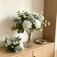 thumbnail image 1 of Mixed Artificial Flower Bouquet Faux, Silk Roses Floral Arrangement, Fall Seasonal Home Decor, Thanksgiving Table Centerpiece Wedding Party Decoration, 1 of 6