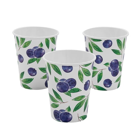 Mixed Berry Leaves & Blueberries Paper Cups - 8 Ct.