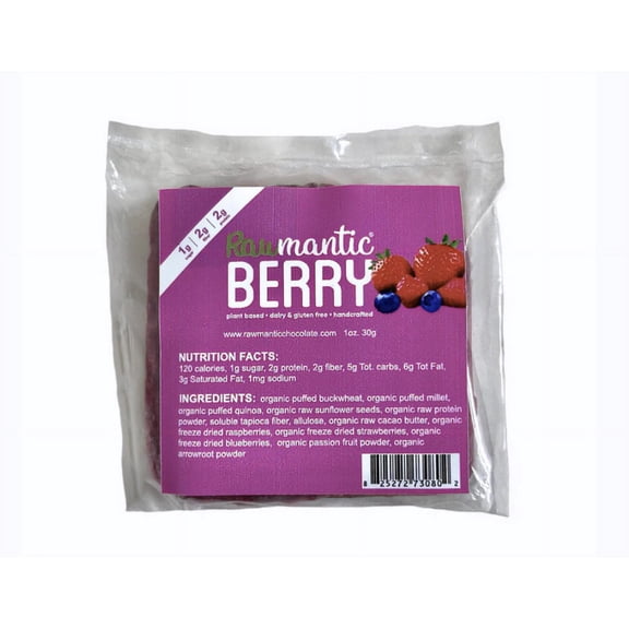 Mixed Berry Mini Vegan Protein Energy Bar, Snack, Nut-Free. 1oz