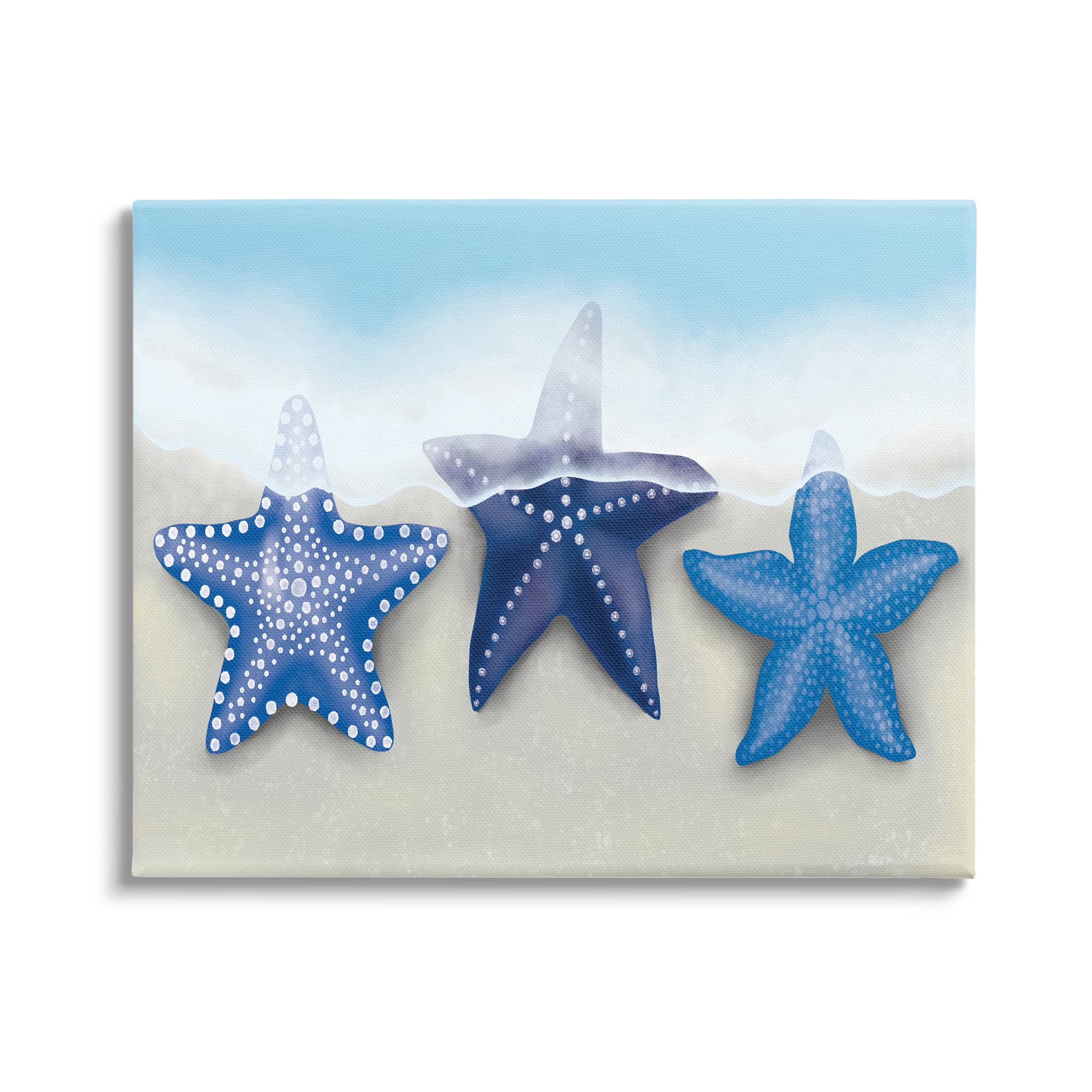 Mixed Blue Starfish Shoreline Animals & Insects Graphic Art Gallery Wrapped Canvas Print Wall Art