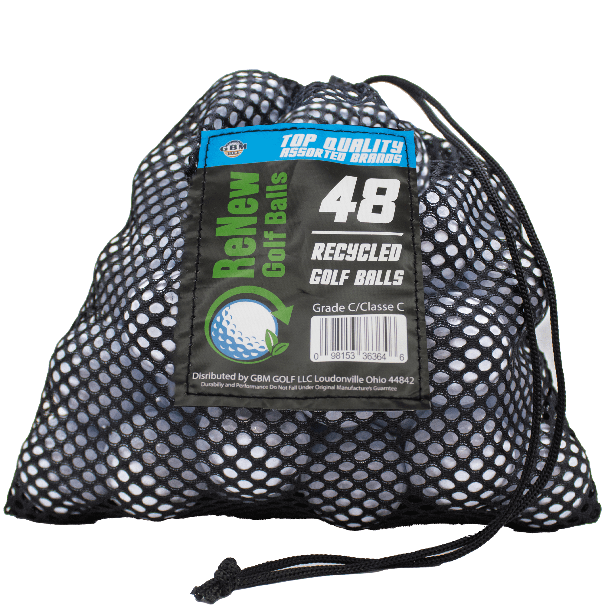 Mixed Brand Golf Balls  48 Pack  Mesh Storage Bag by GBM Golf