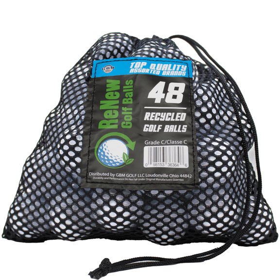 Mixed Brand Golf Balls 48 Pack Mesh Storage Bag by GBM Golf