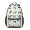 thumbnail image 1 of Mixed Breed Dog Beige Pattern Backpack for School, Cute School Bag with Adjustable Shoulder Straps and Padded Back, 15.3"x11"x6.7", 1 of 5